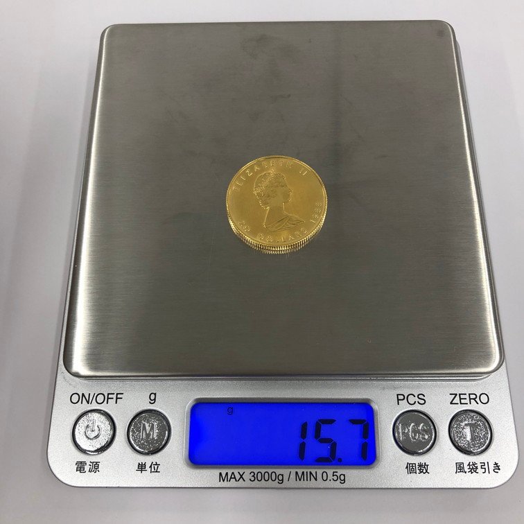 K24 純金 メイプルリーフ金貨 1/2オンス 15.7g【CAAX3030】_画像7