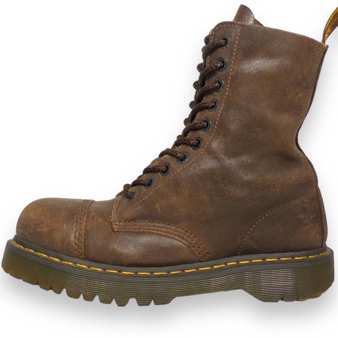  prompt decision *Dr. Martens*27cm leather Work boots Dr. Martens men's UK8 tea 10 hole k Lazy bom steel tu original leather 