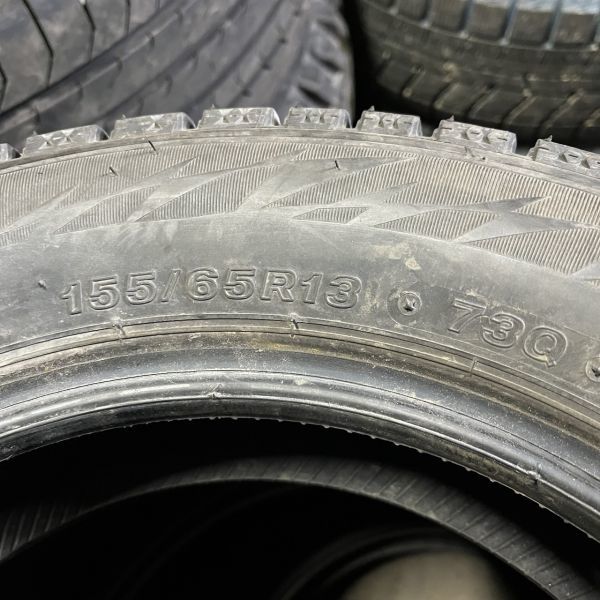 ★送料無料★ 155/65R13 2021年製 9分山 ブリヂストン BLIZZAK VRX2 2本/中古スタッドレスタイヤ(冬タイヤ) N6815_F_画像4