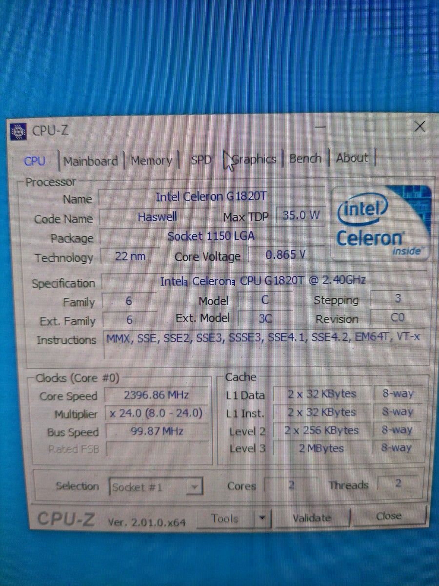 Intel Celeron G1820T 35W SR1CP 2.4GHz LGA1150 Haswell　動作品です