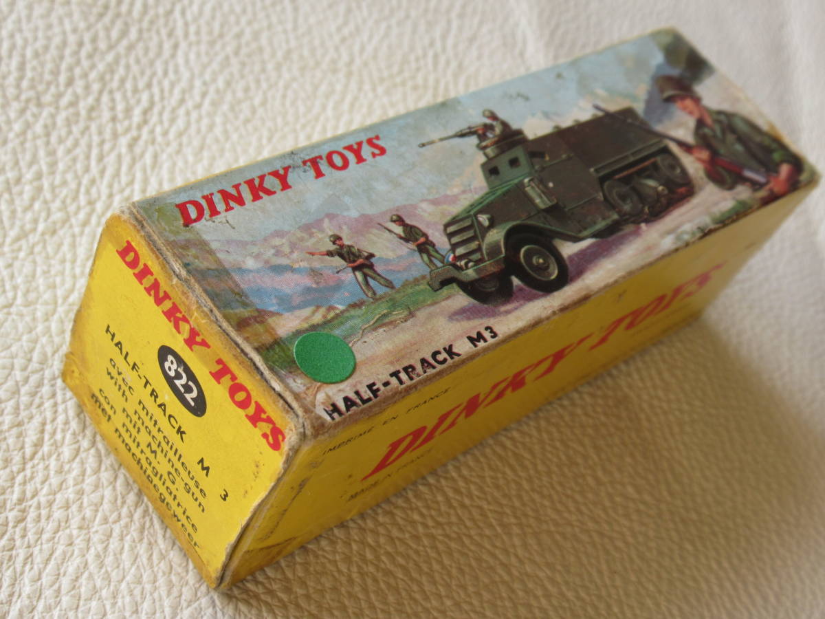 # не использовался редкий 1963-64 год Франция производства вместе с ящиком! Dinky DINKY TOYS No.822 HALF TRACK M3 половина грузовик машина ружье имеется 