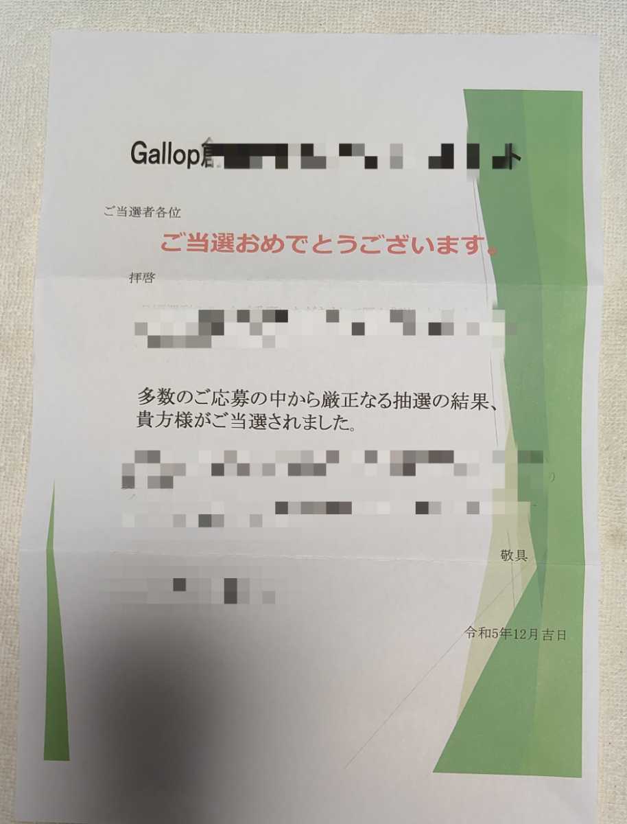 週刊Gallop　イクイノックス有馬記念クオカード　非売品_画像4