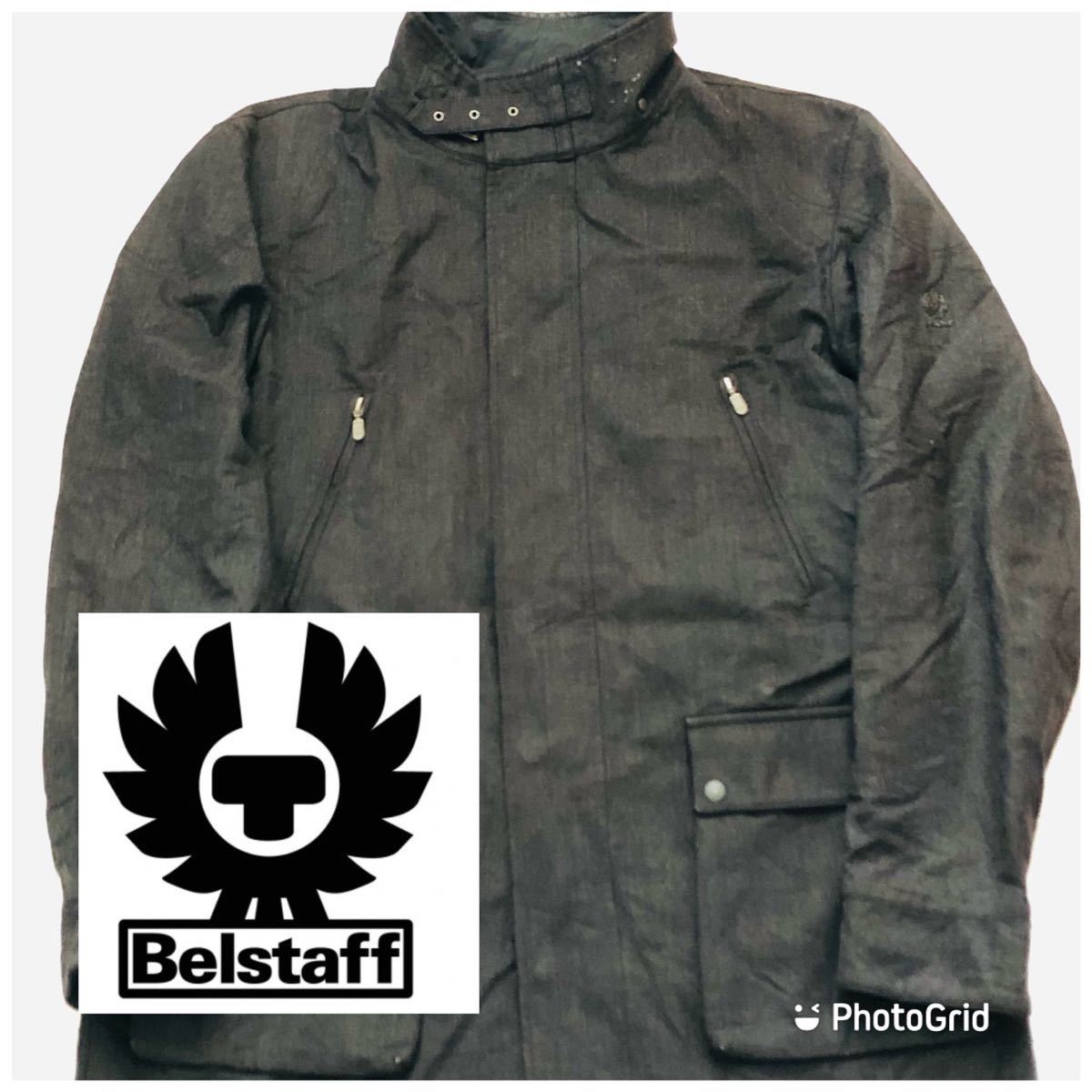 ビッグサイズ　ベルスタッフ　Belstaff イタリア製　XL ウール　ライダースジャケット　杢ブラック_画像1
