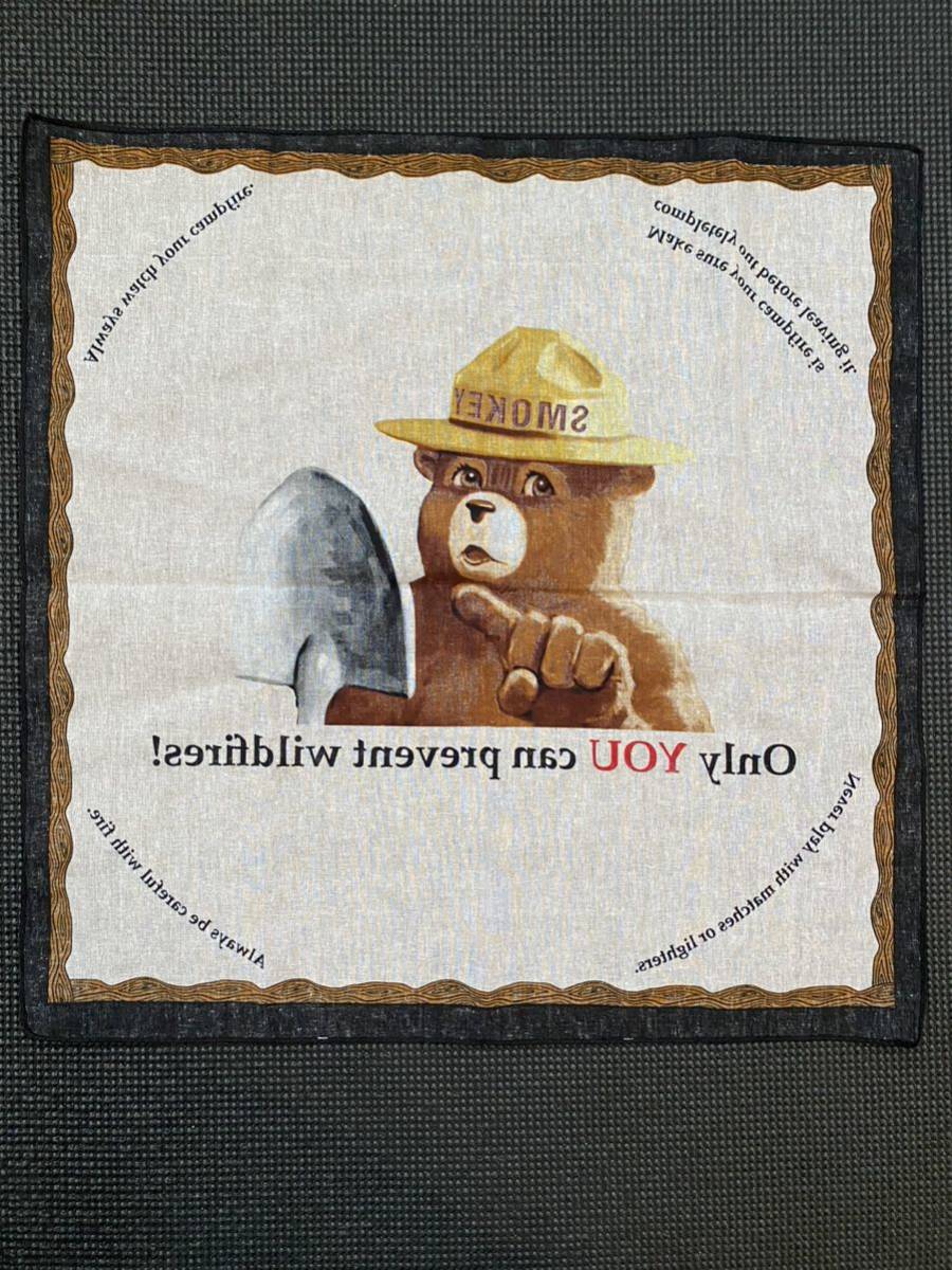 未使用 Smokey Bear スモーキーベア 国立公園 消防 アメリカ オフィシャルグッズ バンダナ ハンカチ 雑貨の画像3