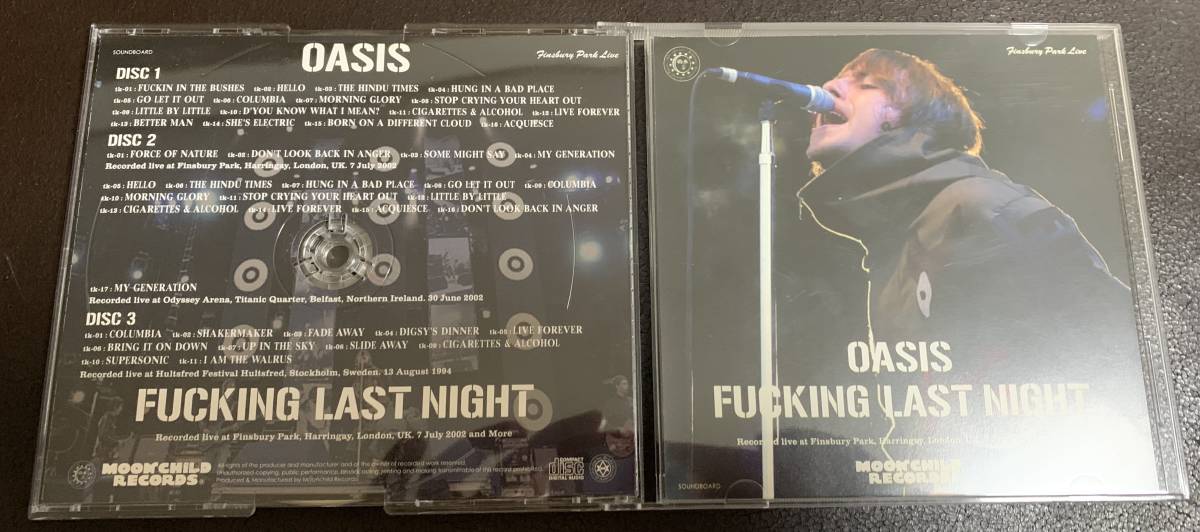 中古CD 即決 送料込 ブートレグ MOONCHILD RECORDS oasis fucking last night live 2002 (2CD) オアシス ライブ