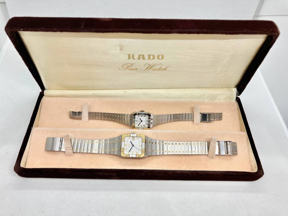  RADO ラドー ペアウォッチ メンズ デイト 129.9001.4 / レディース 133.9006.4 クォーツ ペア 腕時計 白文字盤 (24/1/21)_画像1