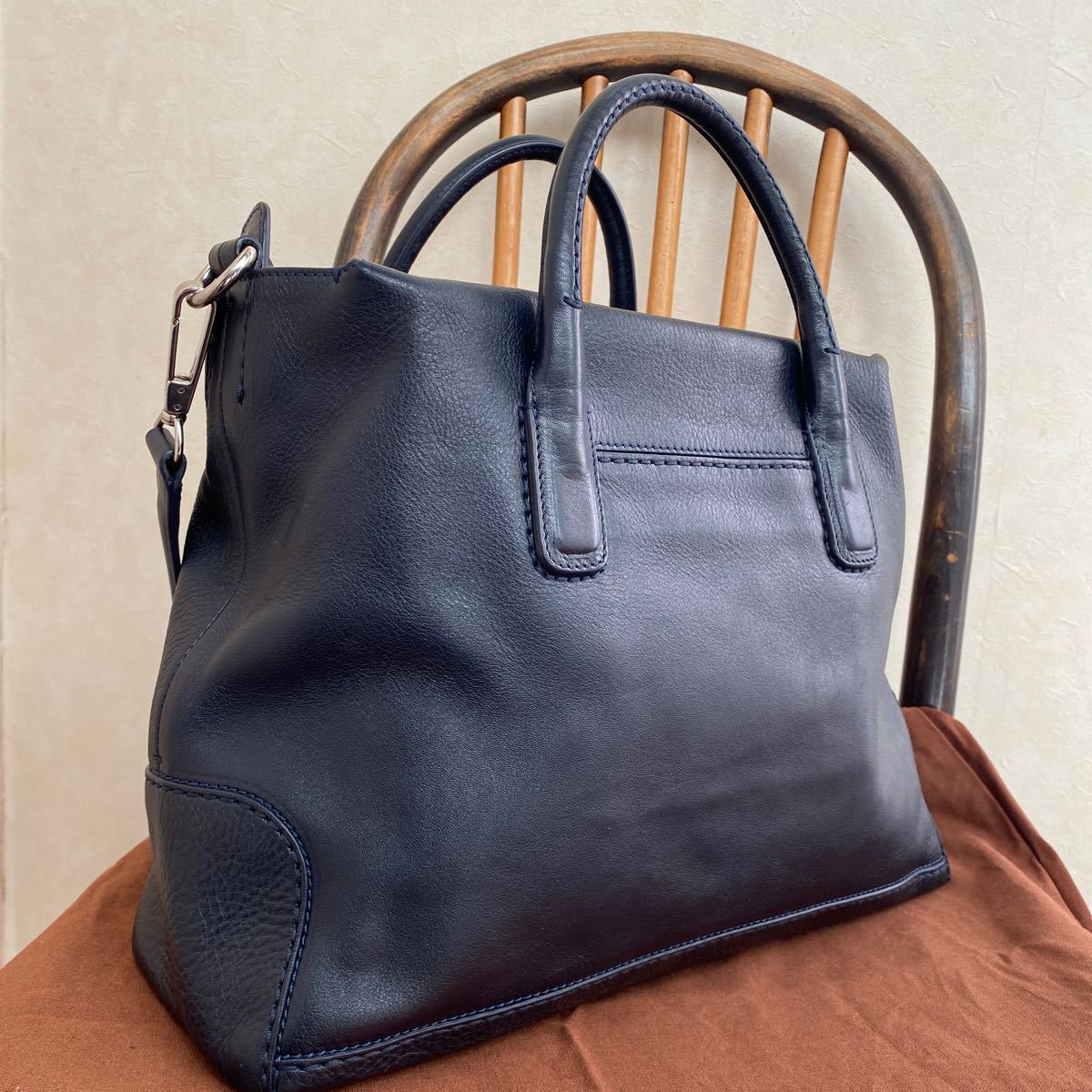  прекрасный товар HIROFU ( Hirofu ) [ Duo ] кожа ручная сумочка L 2way натуральная кожа A4 размер портфель 