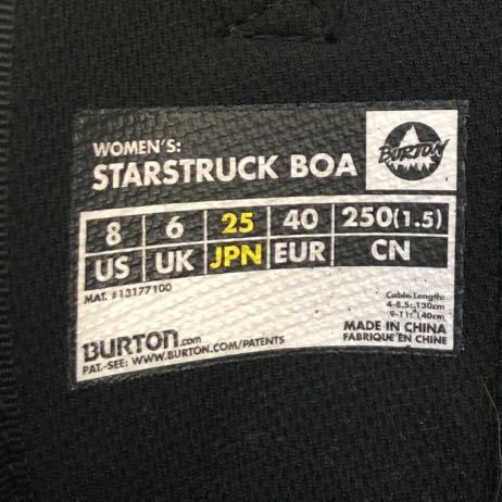 美品　BURTON スノーボードブーツ women's STARSTRUCK BOA 25㎝_画像6