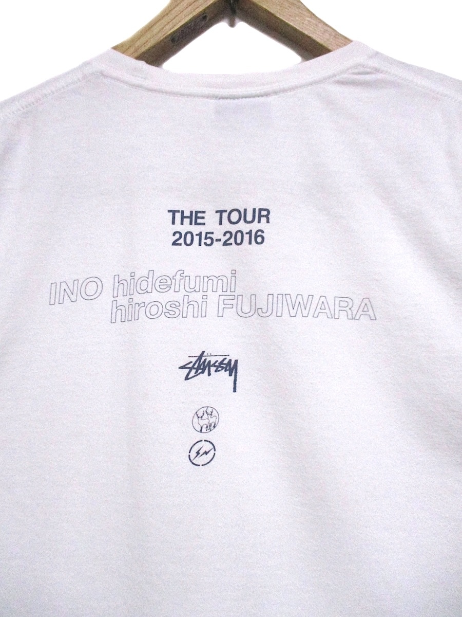 STUSSY × FRAGMENT　INO hidefumi × hiroshi FUJIWARA THE TOUR 2015-2016　ステューシー x フラグメント 藤原ヒロシ Tシャツ Mサイズ_画像4