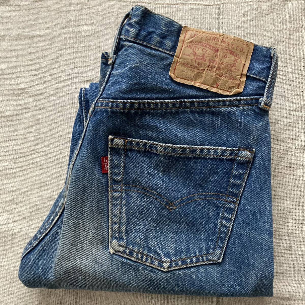 1円 80s USA製　Levi's501 赤耳 リーバイス　Red Line vintage デニム　ジーンズ　アメリカ製　古着　黒カン　W29 _画像1