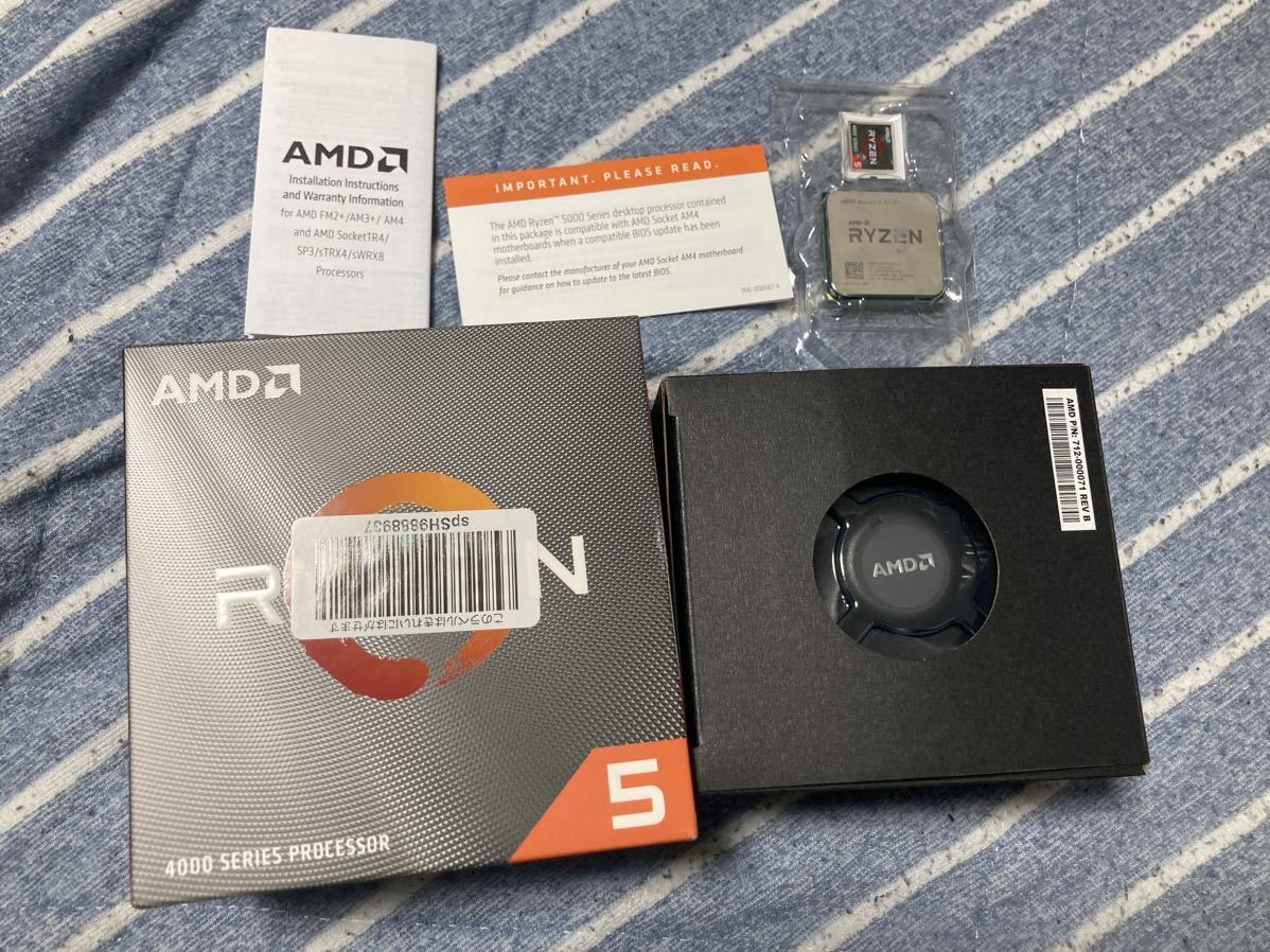 AMD Ryzen 5 4500, with Wraith Stealth Cooler 3.6GHz 6コア / 12スレッド11MB 65W 中古品_画像2