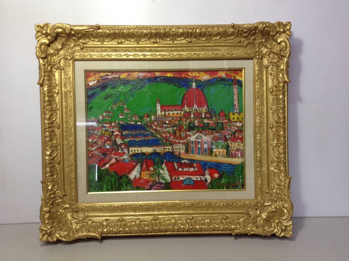 ★鈴木マサハル/FIRENZE/フィレンツェ/油彩/F6号/カラー：G/No.8050/風景画/美術/アート/中古/8-6151_画像1