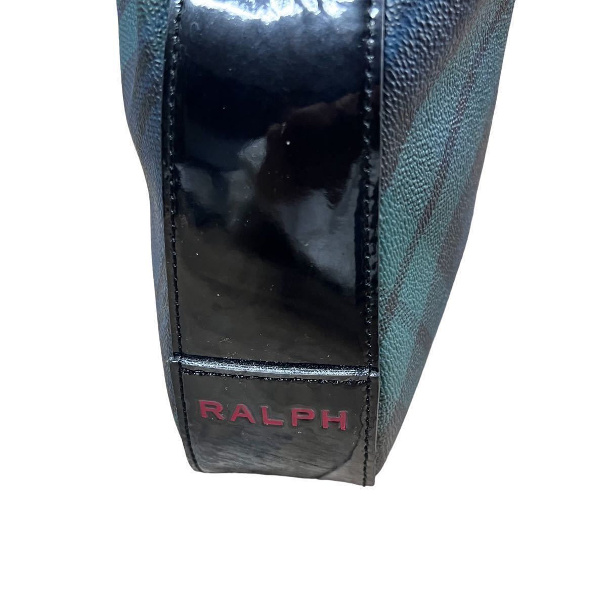 ★RALPH LAUREN★トートバッグ ラルフローレン ハンドバッグ ブラックチェック pvc エナメル レディース_画像6