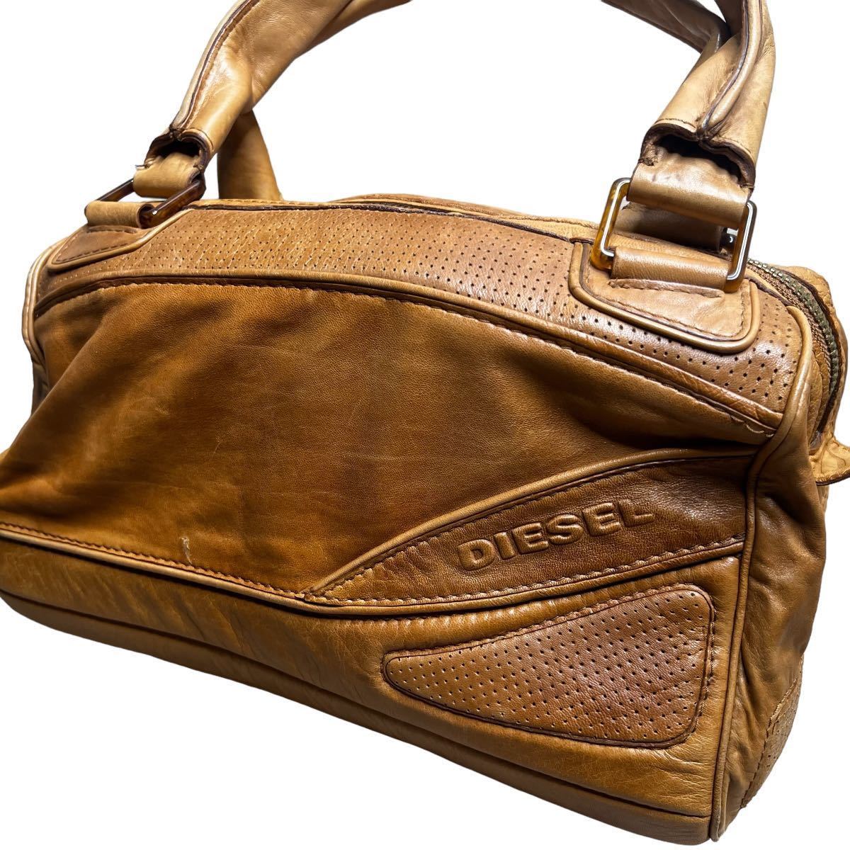 即決 DIESEL レザーボストンバッグ ディーゼル キャメルブラウン 即決 DIESEL レザーボストンバッグ ディーゼル キャメルブラウン