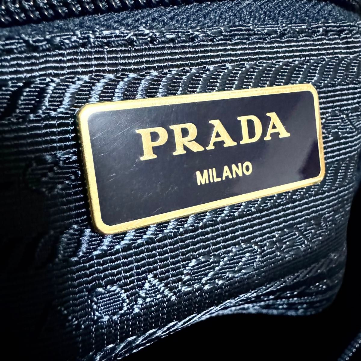 極美品　PRADA  プラダ　トートバッグ ショルダーバッグ　2way 三角ロゴ　花　フラワー　総柄　ナイロン　レザー　白タグ