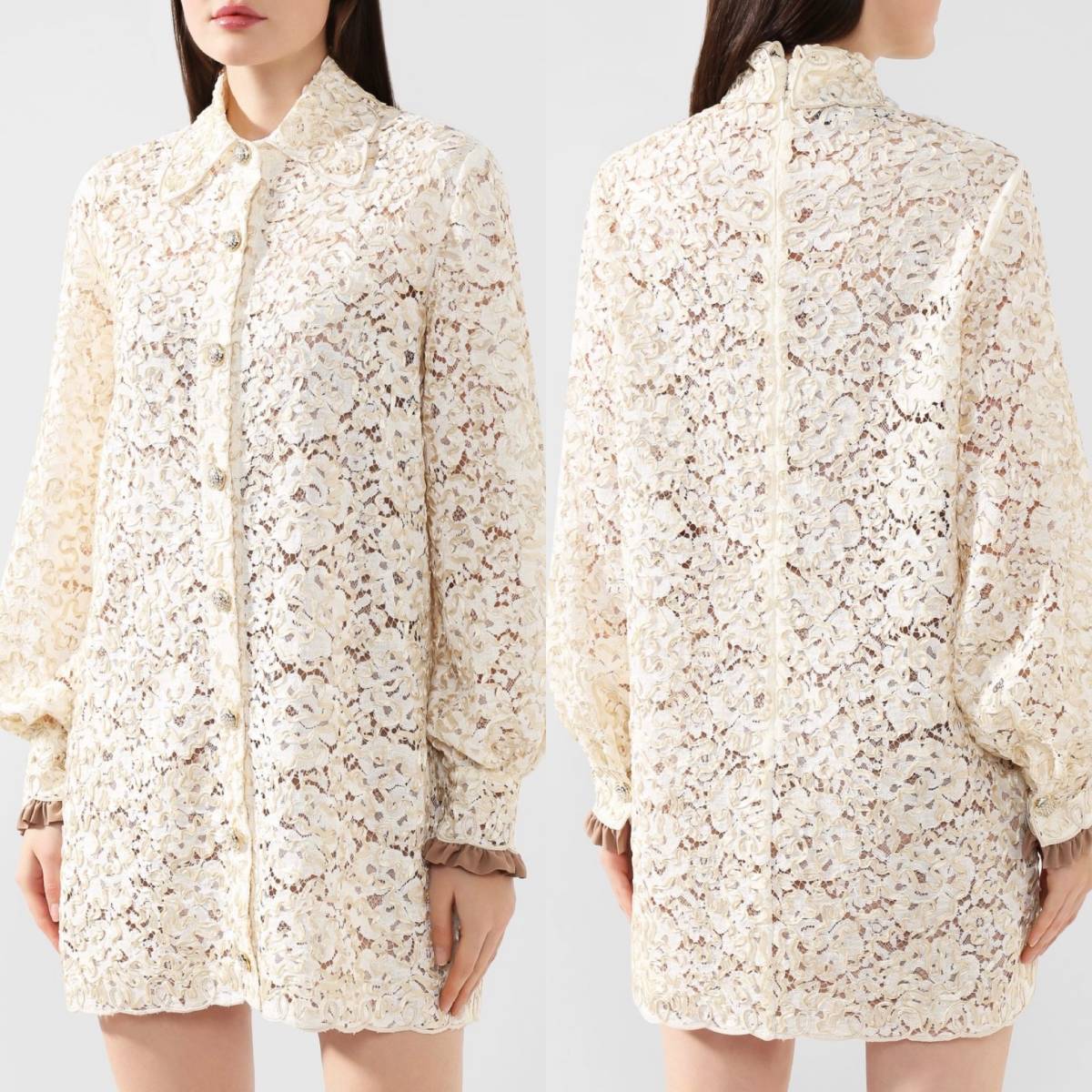 定価57 5万 GUCCI グッチ 刺繍ワンピース レース シルク 花柄 定価57 5万 GUCCI グッチ 刺繍ワンピース レース シルク 花柄