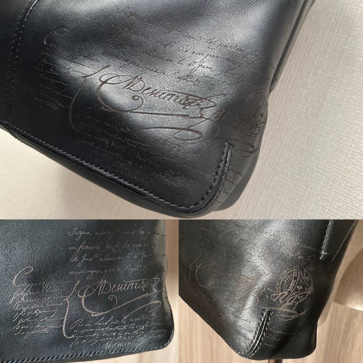 特注45万 Berluti MONOLITHE Scrrito Leather Shoulder Bag ベルルッティ モノリス ショルダーバッグ ヴァッテロフィオーレカーフスキン_画像2