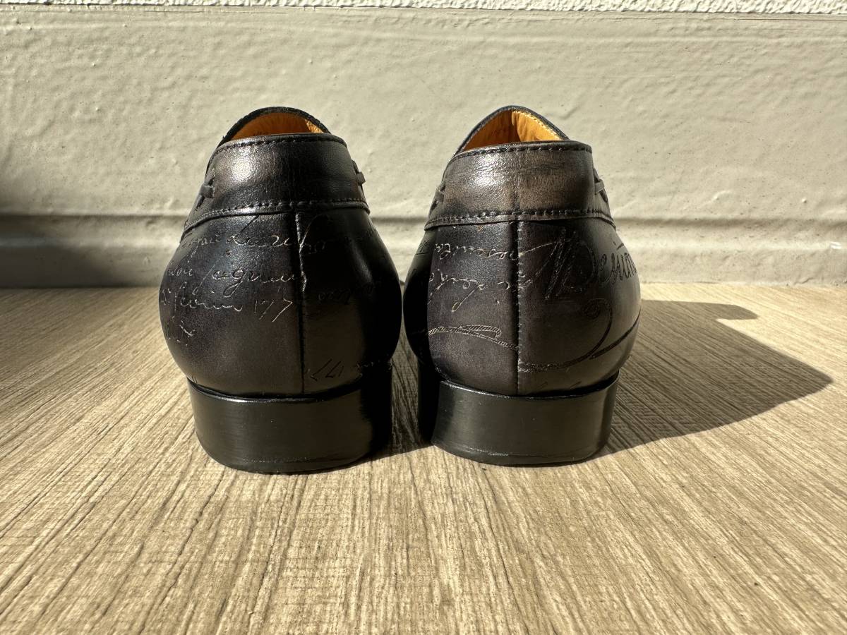  special order regular price 60 ten thousand Berluti Berluti fete Rico Loafer slip-on shoes kali graph .-sklito leather black pa tea n rare color 