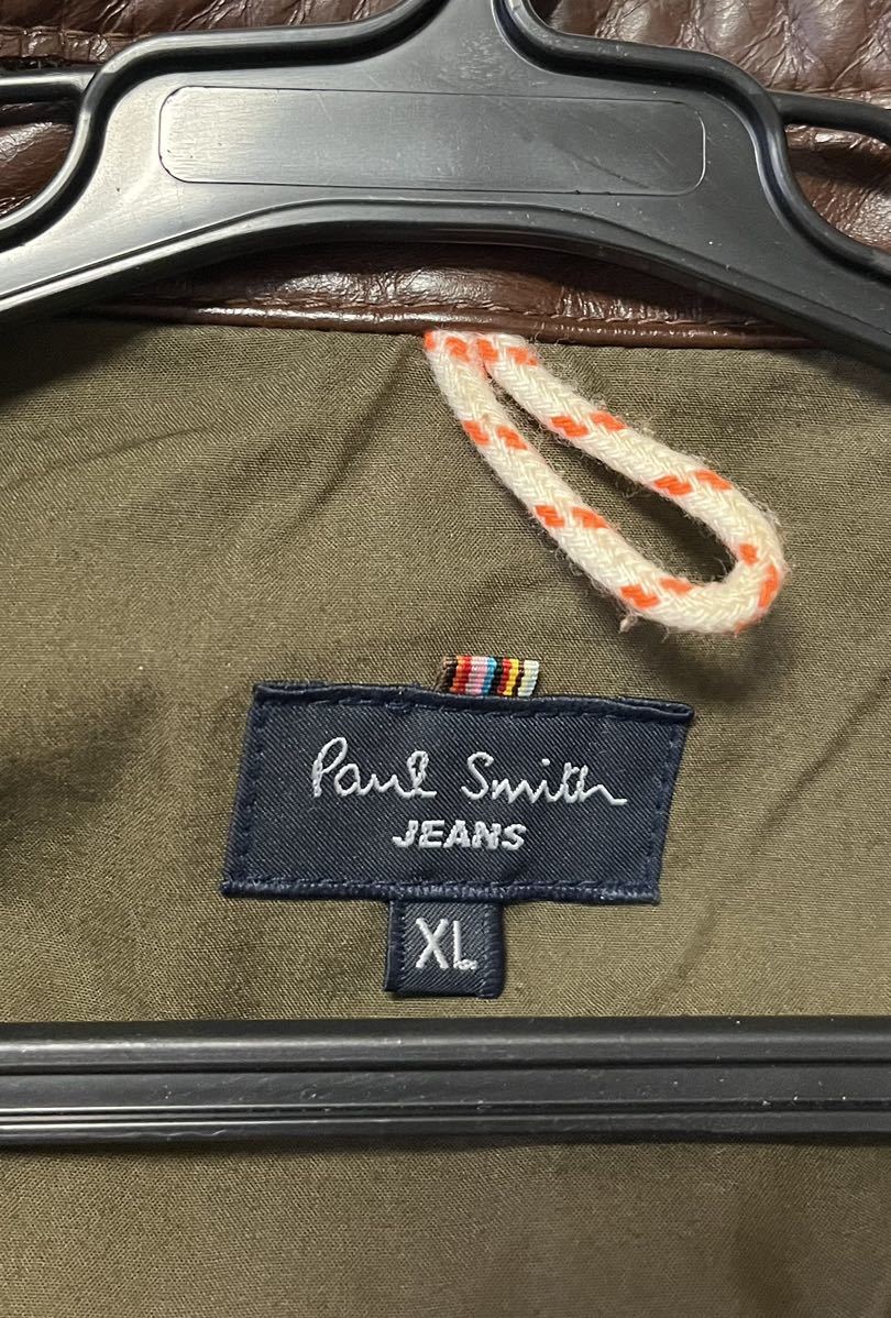 Paul Smith JEANS ポールスミス ジーンズ レザージャケット XL 茶系 ライダースジャケット 牛革 コート スーツ メンズ ニット シャツ _画像8