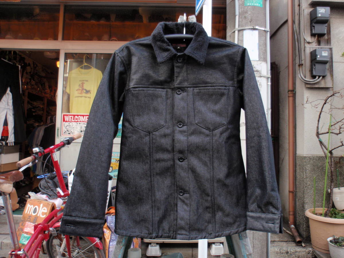 数回使用のみ！日本製　リーツテイラー「ザズー」　内ボア仕様の黒いシャツジャケット　サイズM_画像1