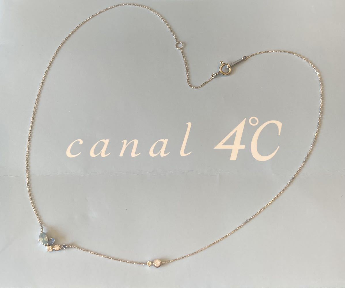 新品 正規品 canal4℃ ネックレス シルバー ネックレス ♪プレゼント 仕様♪箱 紙袋 リボン ダイヤモンド アクアマリン カナルヨンドシー_画像4