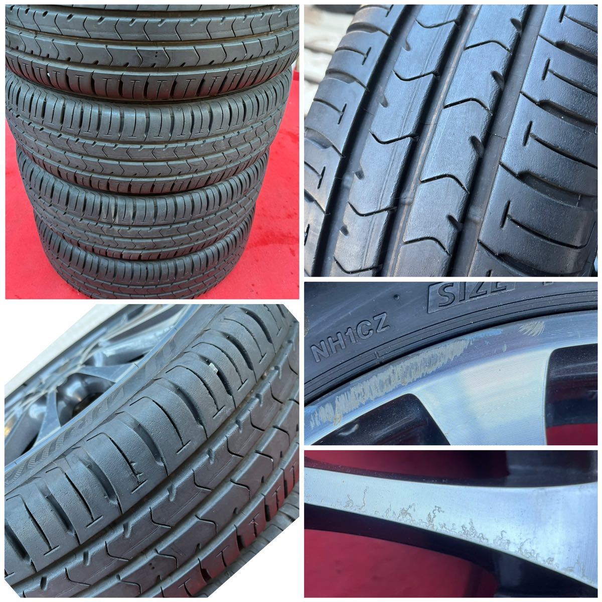 60%溝有。REMBRANDT 15インチ×5.0J +45 100 4H BRIDGESTONE 165/55R15ラジアル4本。 軽自動車用 N BOX ワゴンR ハスラー スペーシア等_画像10