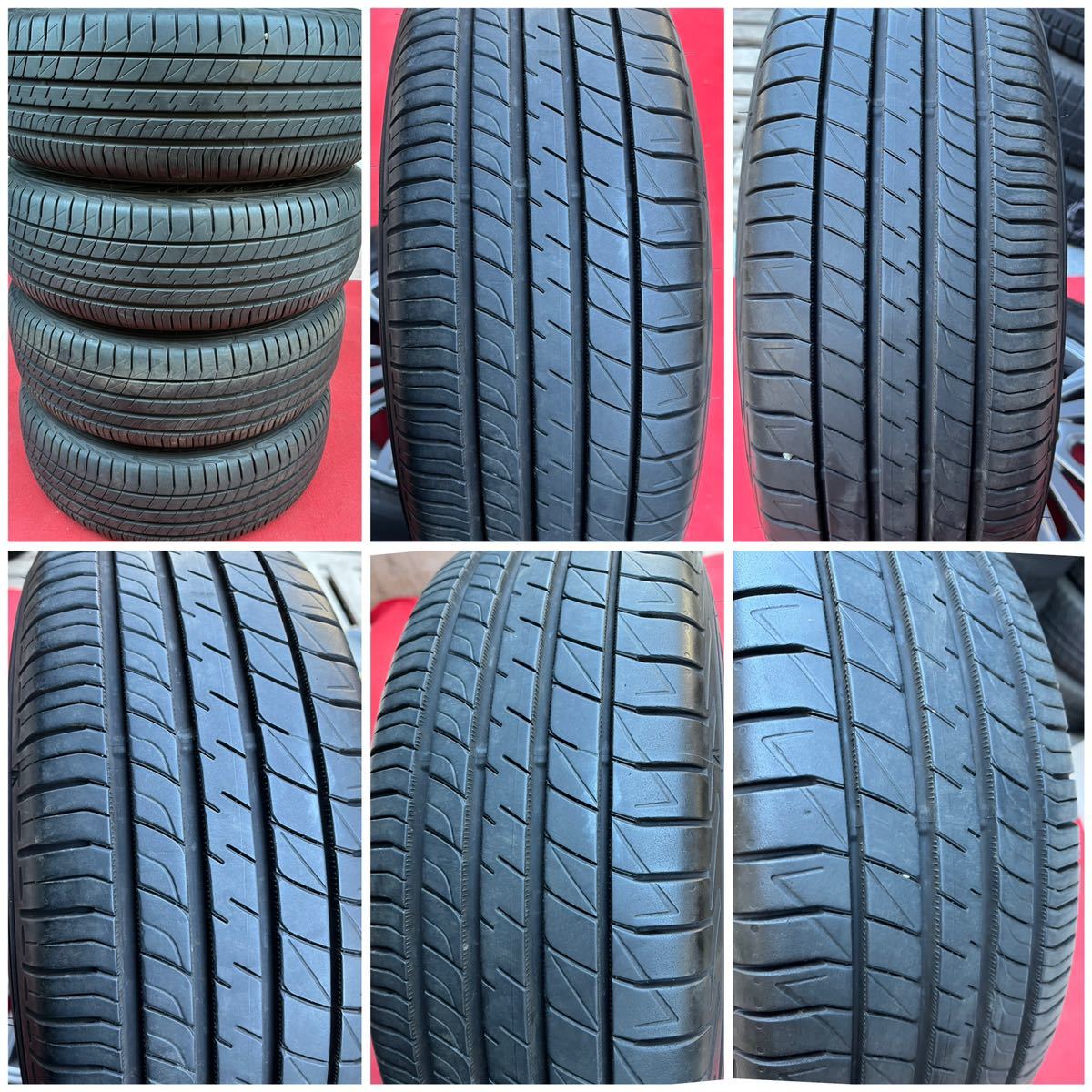 70%溝有。TOYOTAトヨタ 純正ノア ヴォクシー エスクァイア 等15インチアルミホイールDUNLOP 195/65R15 ラジアルタイヤ4本セット。20年式。の画像6