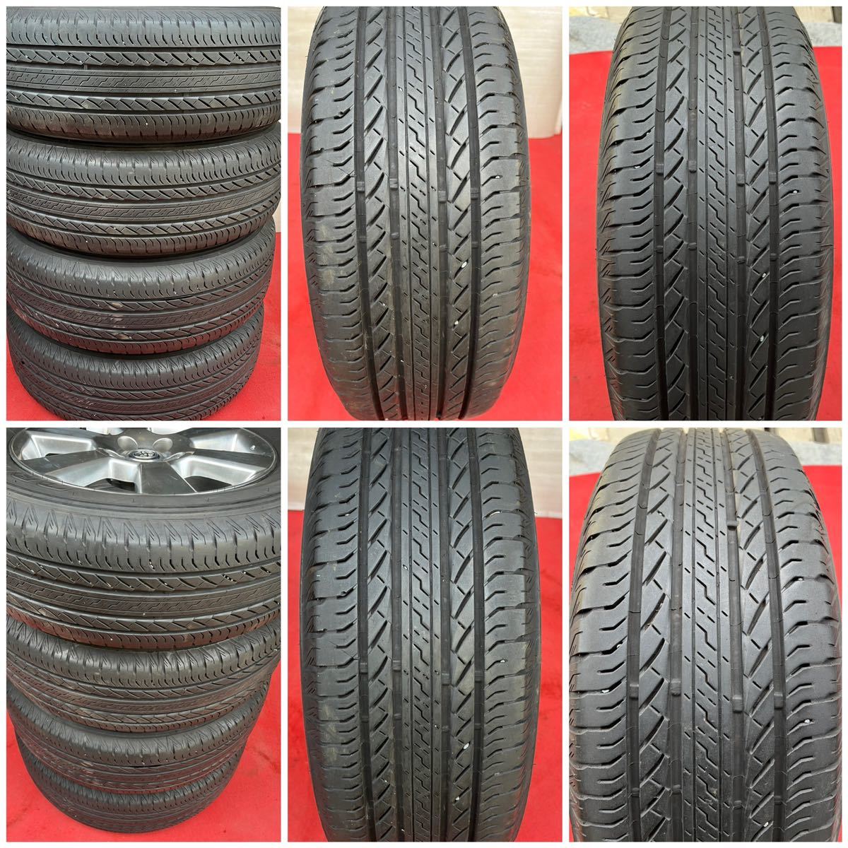 60%溝有。TOYOTA ハリアー 30系 純正 17インチ×6.5J +35 5穴 114.3 BRIDGESTONE 225/65R17ラジアル4本。RAV4 ヴァンガードレクサス NX等_画像6