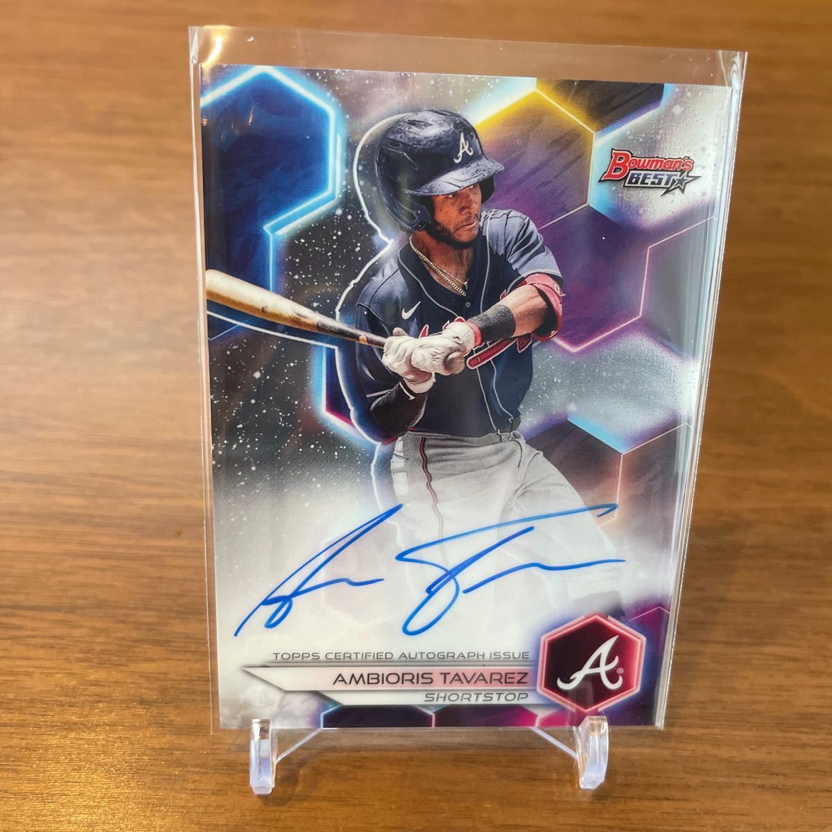 2023 Bowmans Best AMBIORIS TAVAREZ BEST OF 2023 AUTO #B23-AT Atlanta Braves MLB baseballトレカTopps 直筆サインカード_画像1