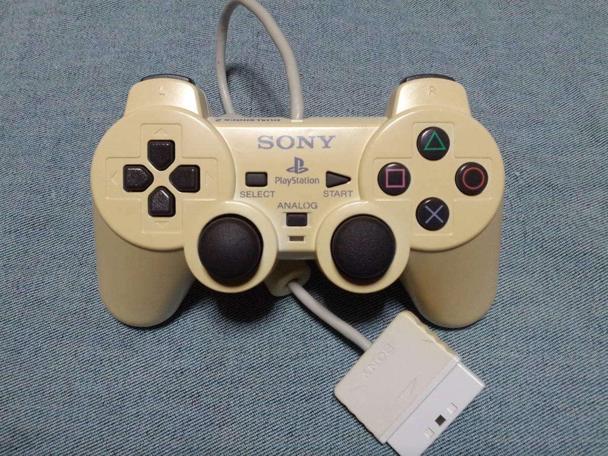 playstation２ SONY 純正 デュアルショック2 コントローラー SCPH-10010 A　ホワイト日焼け_画像1