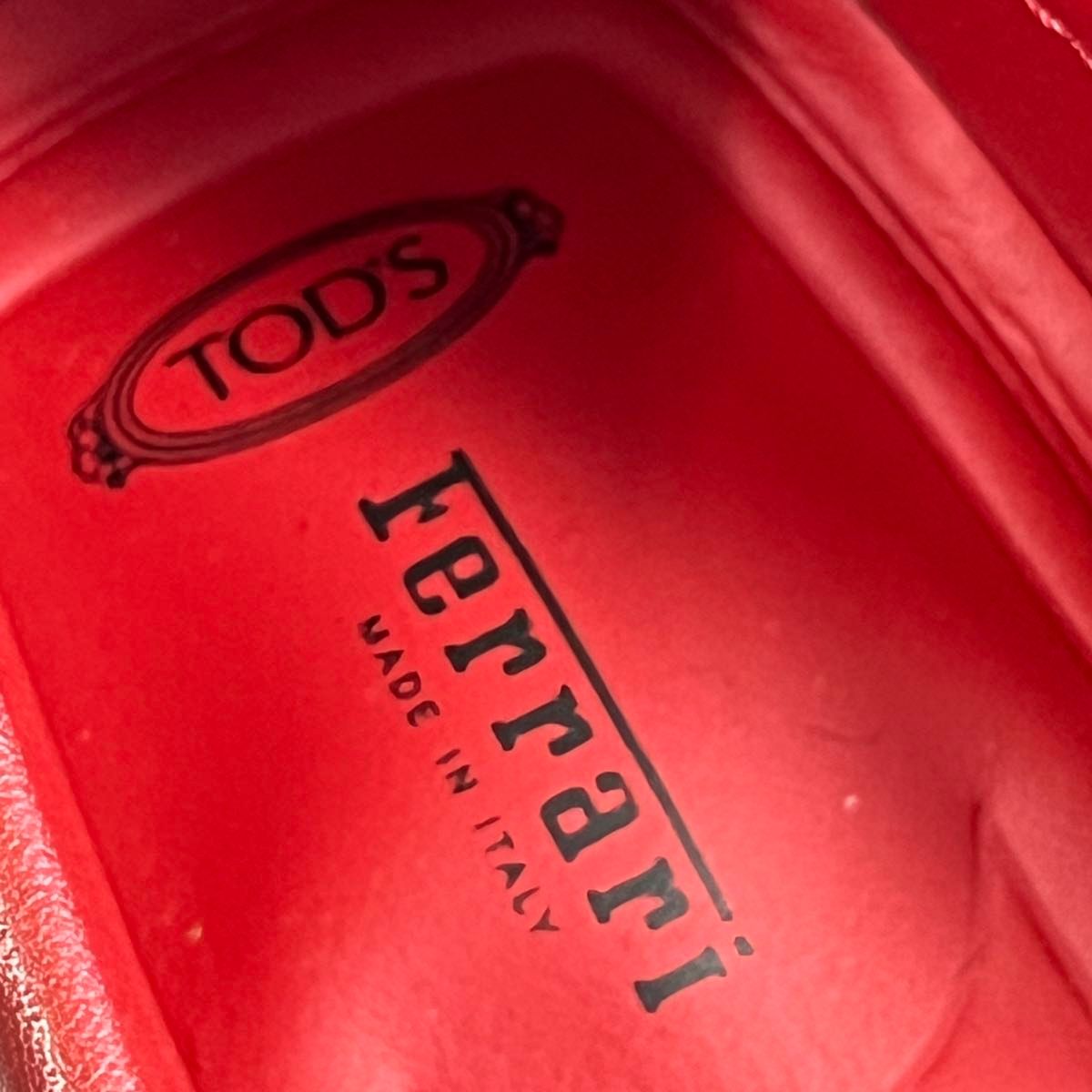 ★新品★【TOD’Sトッズ】ローファーフェラーリレッドサイズ6 1/2 シューズ レザー ドライビングシューズ スリッポン