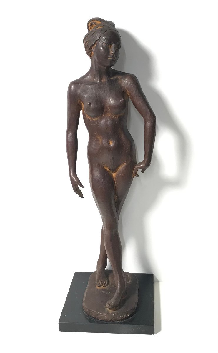 人気作家 能島征二 裸婦 置物 日展作家 彫刻 ブロンズ銅
