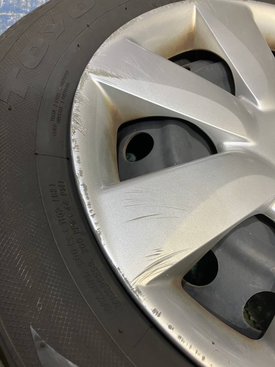 ニッサン純正 スチールホイール 14インチ 夏タイヤ 4本セット 極上品 175/70-14 175/70R14 2021年製 ニッサン キューブ装着品の画像2