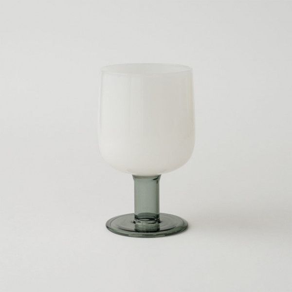 [送料無料][74021]TWO TONE WINE GLASS / White×Glay ワイングラス コップ カップ 耐熱ガラス ゴブレット 食器 テーブルウェア バイカラー_画像1