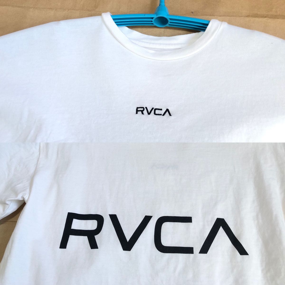 RVCA Tシャツ M 白 ルーカ バックプリント 胸刺繍 半袖 ホワイト ロゴ