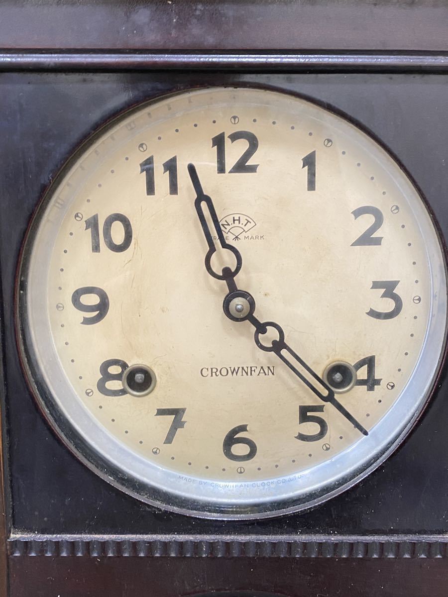 昭和レトロ ゼンマイ式 振り子時計 掛け時計 アンティーク TRADE MARK 高さ約52cm_画像2