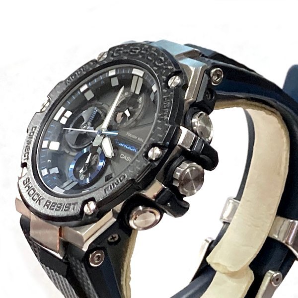 CASIO/カシオ G-SHOCK G-STEELタフソーラー モバイルリンク腕時計 カーボンベゼル GST-B100XAの画像3
