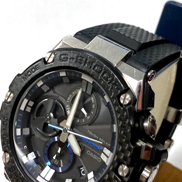 CASIO/カシオ G-SHOCK G-STEELタフソーラー モバイルリンク腕時計 カーボンベゼル GST-B100XAの画像6