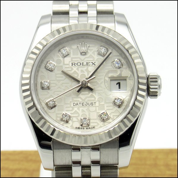 TS ROLEX/ロレックス デイトジャスト レディース腕時計 179174G K18WG/SS 10Pダイヤ コンピューター文字盤 自動巻き G番_画像2