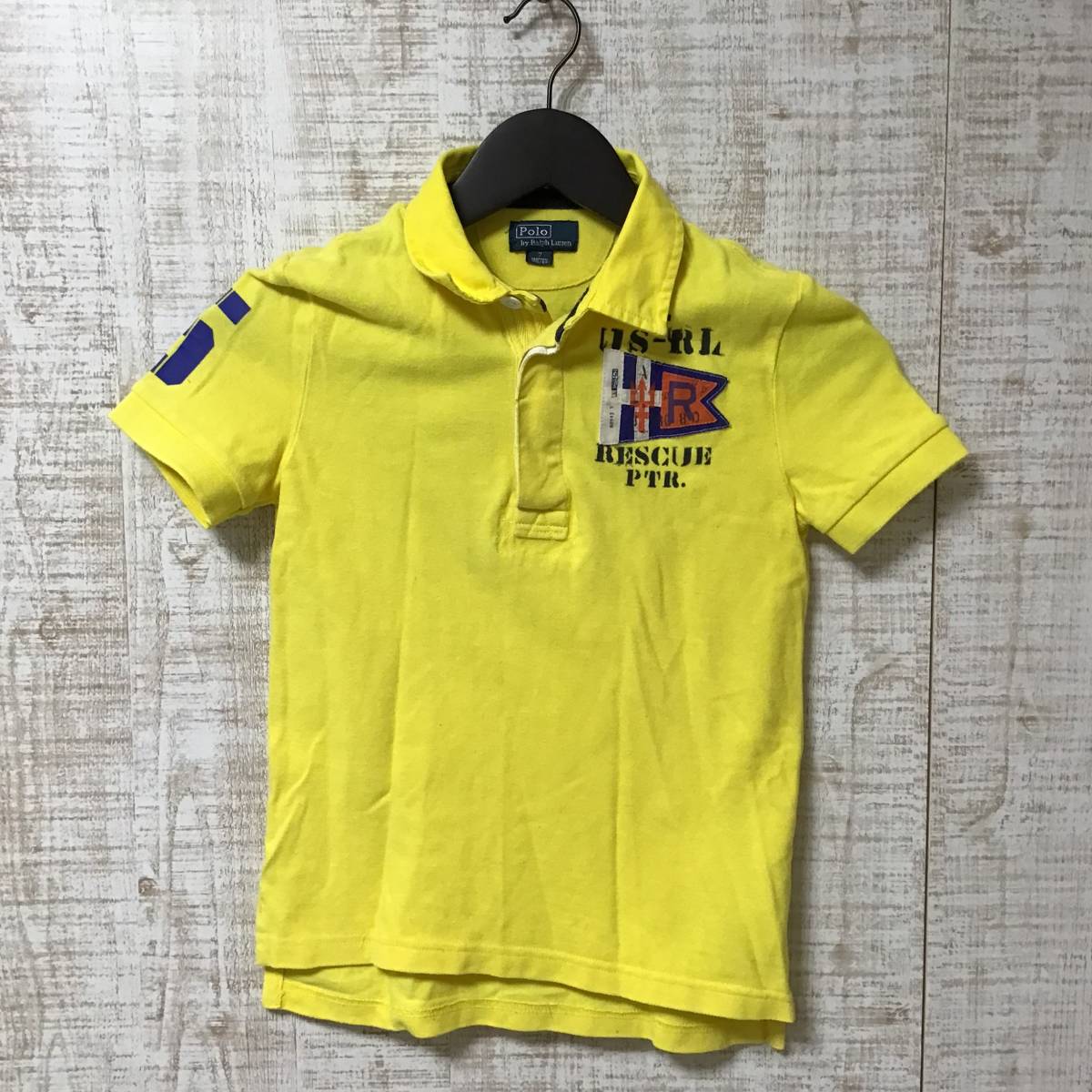 A472◇RALPH LAUREN｜ラルフ ローレン　半袖ポロシャツ　美品　イエロー　サイズ７号_画像1