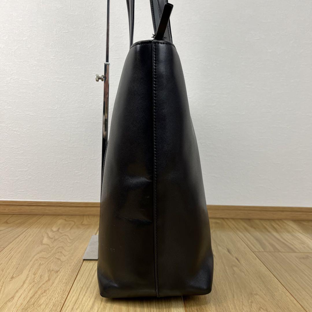 1円 Paul Smithポールスミス マルチストライプ シティー PC&A4収納可能 ビジネス ハンド トートバッグ 肩掛け メンズ レディース レザー 黒_画像3