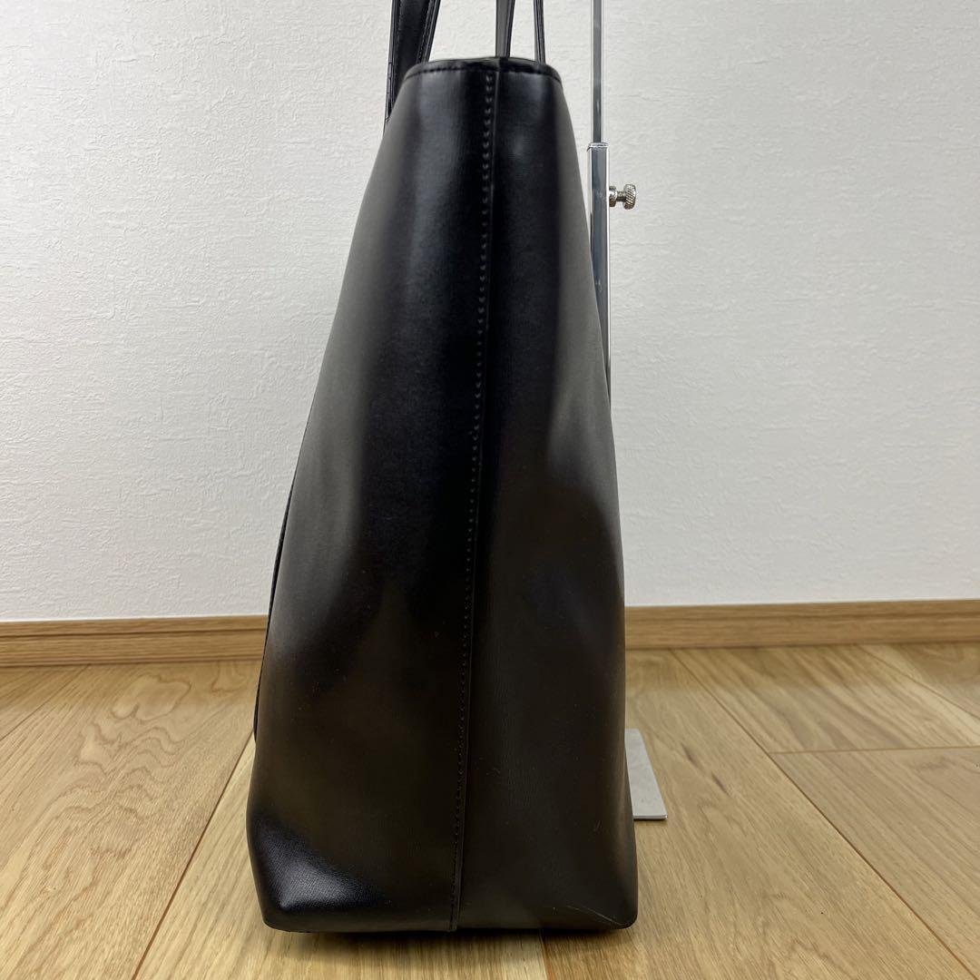 1円 Paul Smithポールスミス マルチストライプ シティー PC&A4収納可能 ビジネス ハンド トートバッグ 肩掛け メンズ レディース レザー 黒_画像4