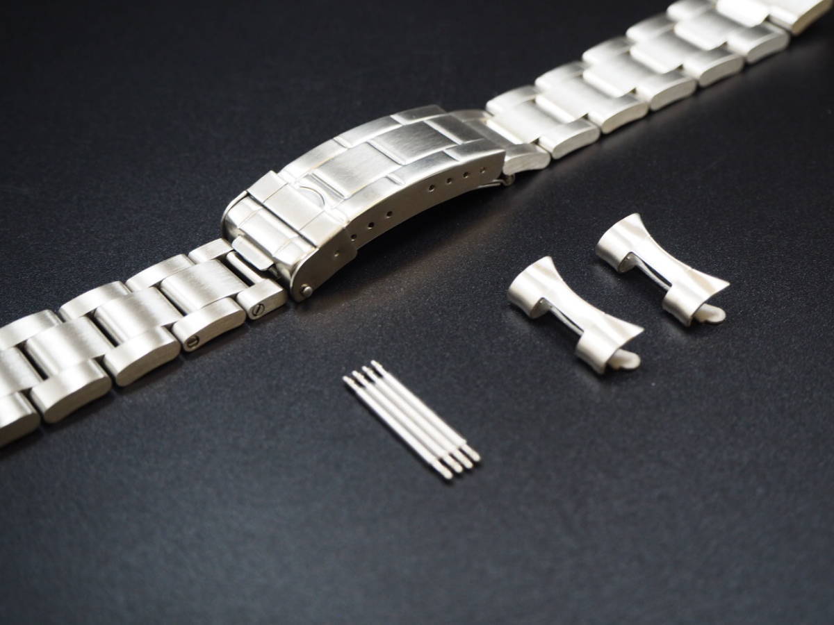 腕時計 交換用 オイスター ブレスレット 20mm 無垢 (ツヤなし) シルバー ベルト ROLEX ロレックス TUDOR 互換 社外品！送料無料！_画像2