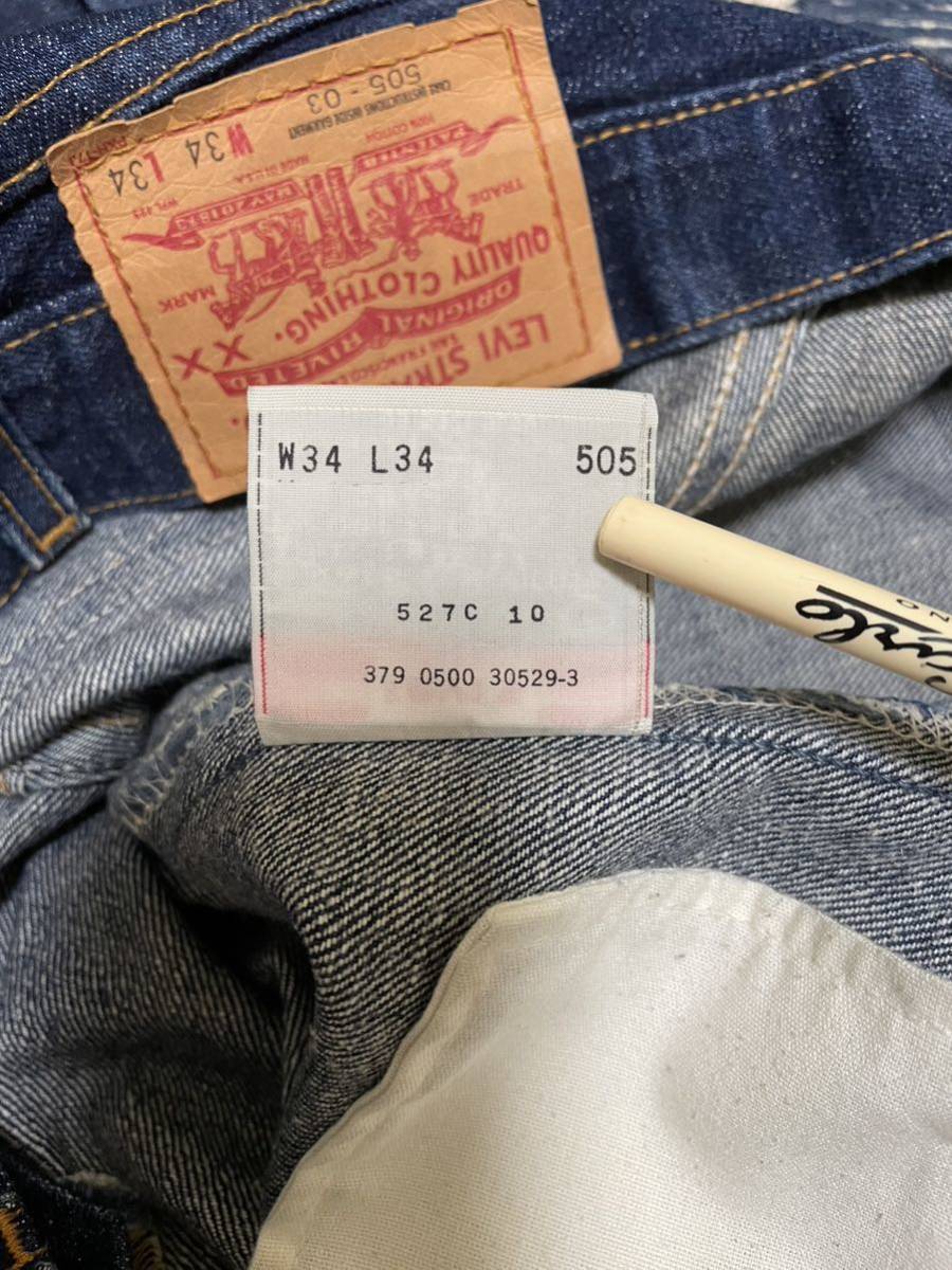 USA製 LEVI'S VINTAGE CLOTHING LVC リーバイス 505 03 復刻モデル ビンテージ ヴィンテージ W34 L34 濃紺 アメリカ製 made in USA_画像8