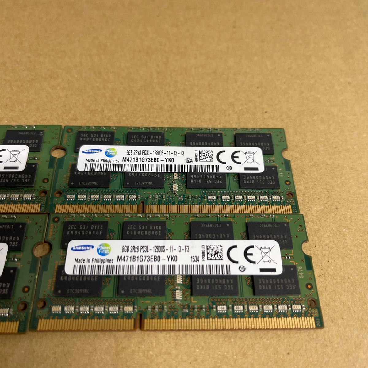 G78 SAMSUNG ノートPCメモリ　8GB 2Rx8 PC3L-12800S 4枚_画像3