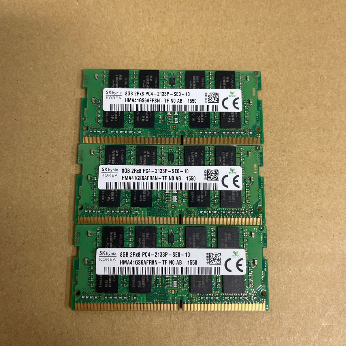 H64 SK hynix ノートPCメモリ 8GB 2Rx8 PC4-2133P 3枚_画像1