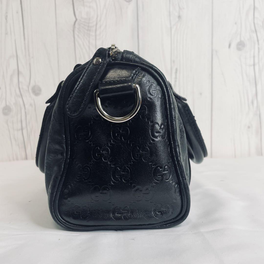美品 GUCCI グッチ シマレザー ショルダーバッグ GG柄 ブラック 美品 GUCCI グッチ シマレザー ショルダーバッグ GG柄 ブラック