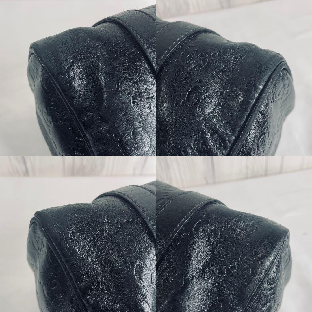 美品 GUCCI グッチ シマレザー ショルダーバッグ GG柄 ブラック 美品 GUCCI グッチ シマレザー ショルダーバッグ GG柄 ブラック