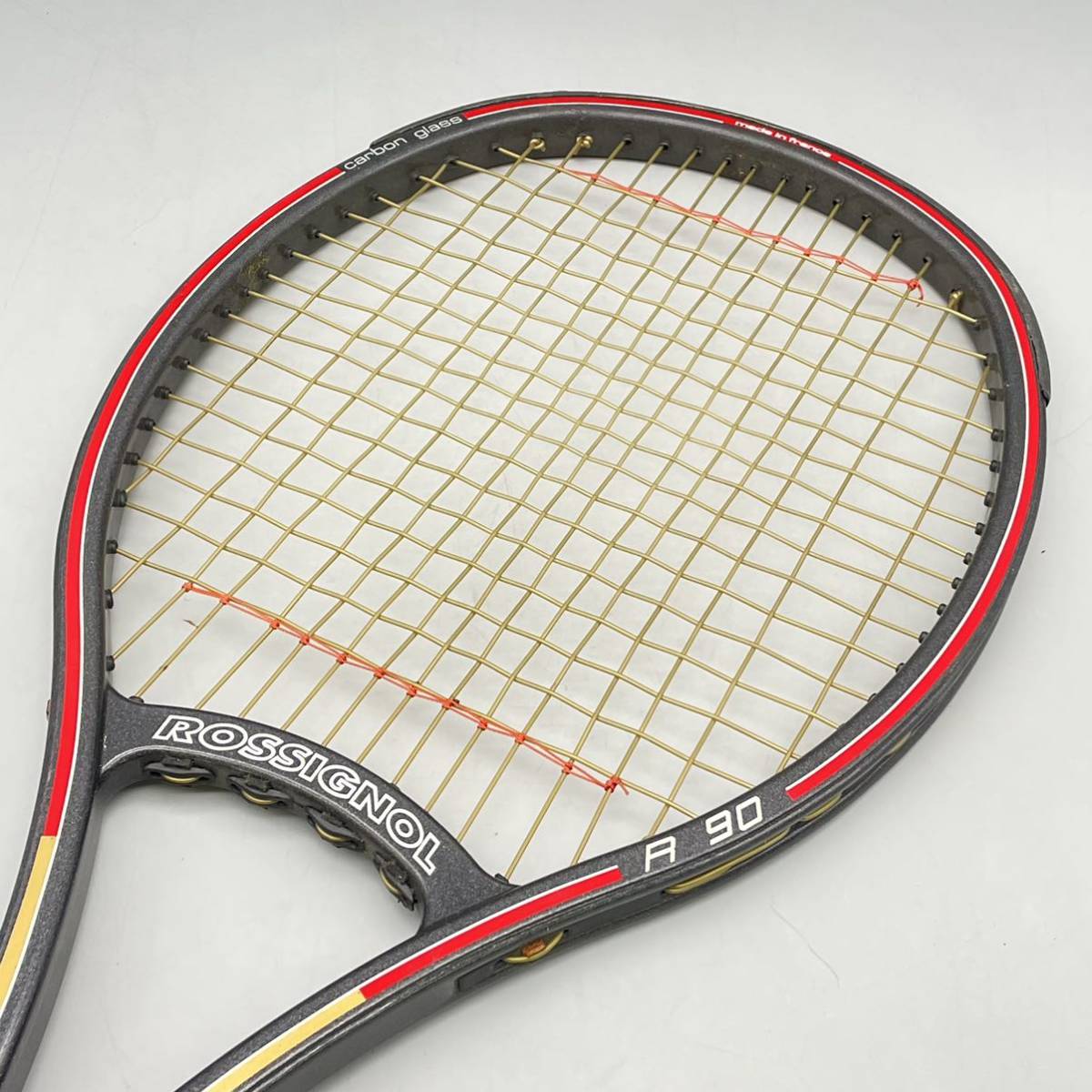 ROSSIGNOL ロシニョール R 90 硬式 テニス ラケット carbon glass カーボン tennis racket 黒 ブラック スポーツ France フランス製 レア_画像6