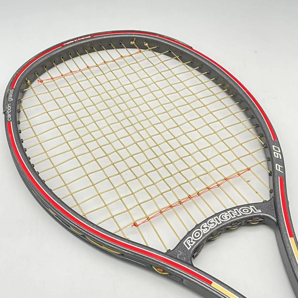 ROSSIGNOL ロシニョール R 90 硬式 テニス ラケット carbon glass カーボン tennis racket 黒 ブラック スポーツ France フランス製 レア_画像5
